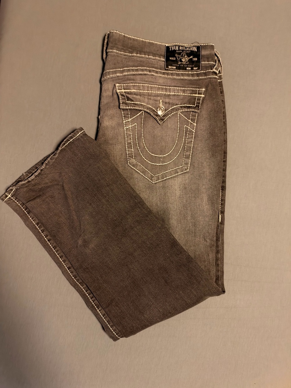 True Religion Women’s Brown Wash Boot-Cut Jeans